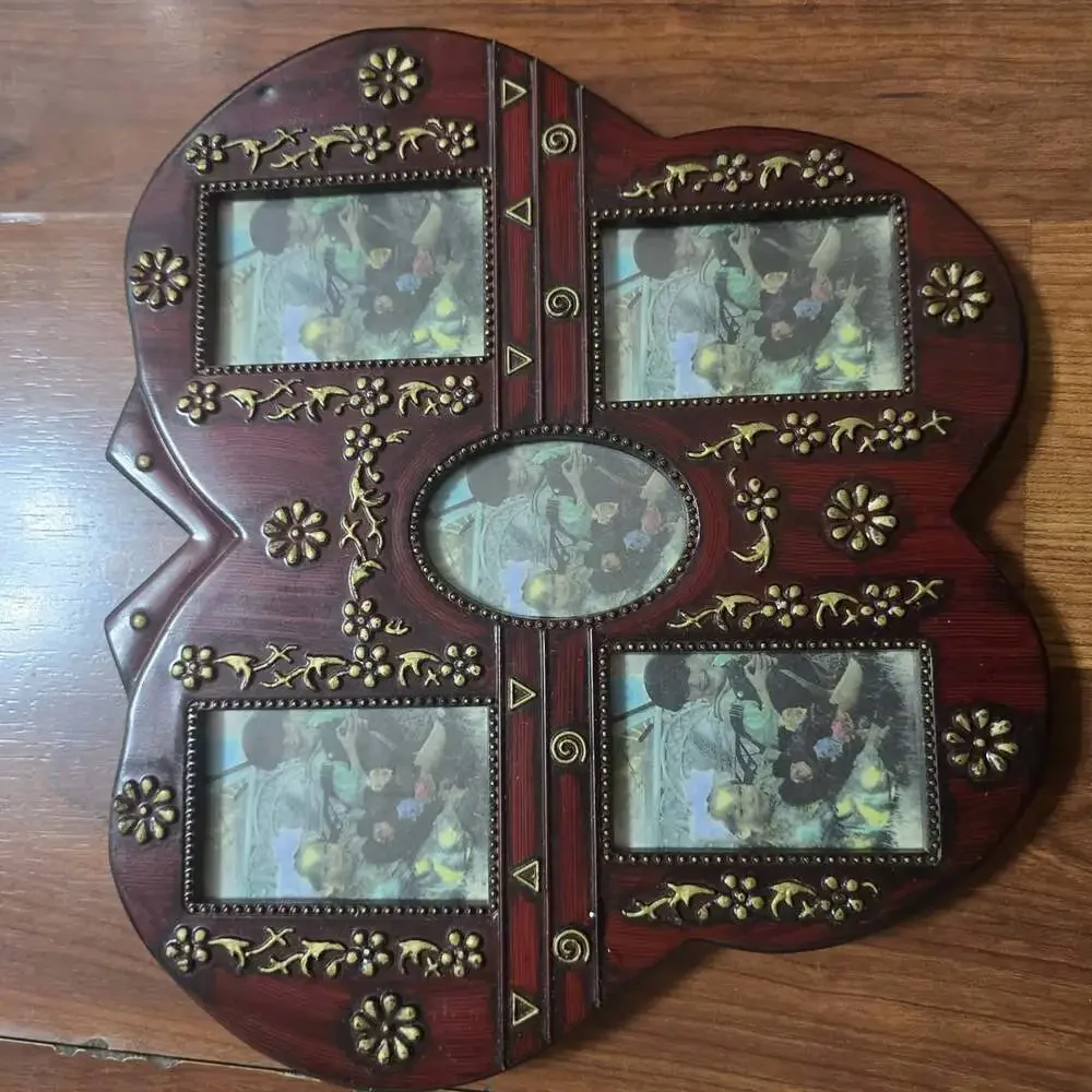 Set of Vtg Like Brown Butterfly Shape Plastic 5 Mini Multi-Photo Collage Frames
